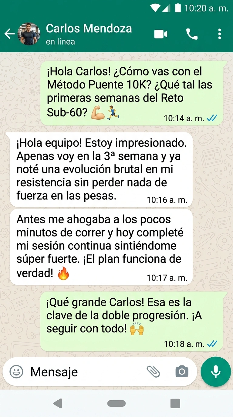 Conversación de WhatsApp compartida sobre el programa, mensaje 1