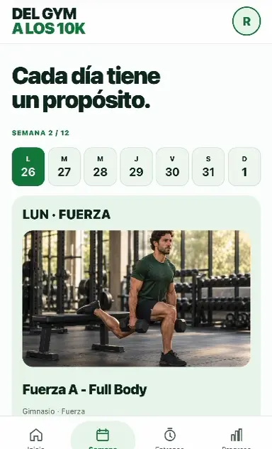 TU RUNNING — pantalla del aplicativo